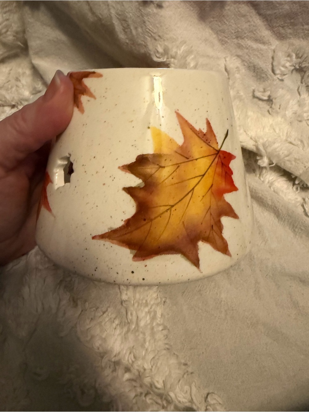 Vintage Home Interiors Ceramic Leaf Candle Shade